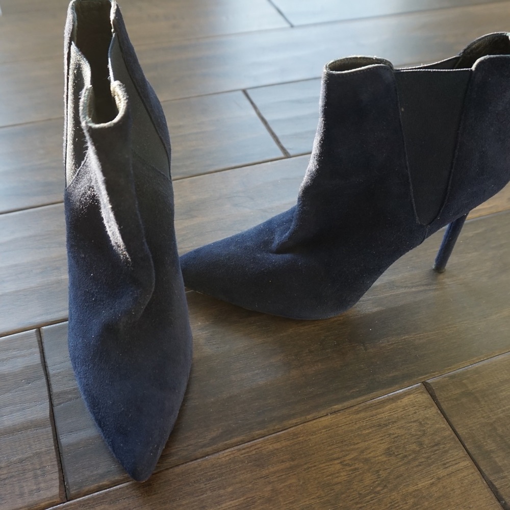 Stuart Weitzman Blue Suede Booties